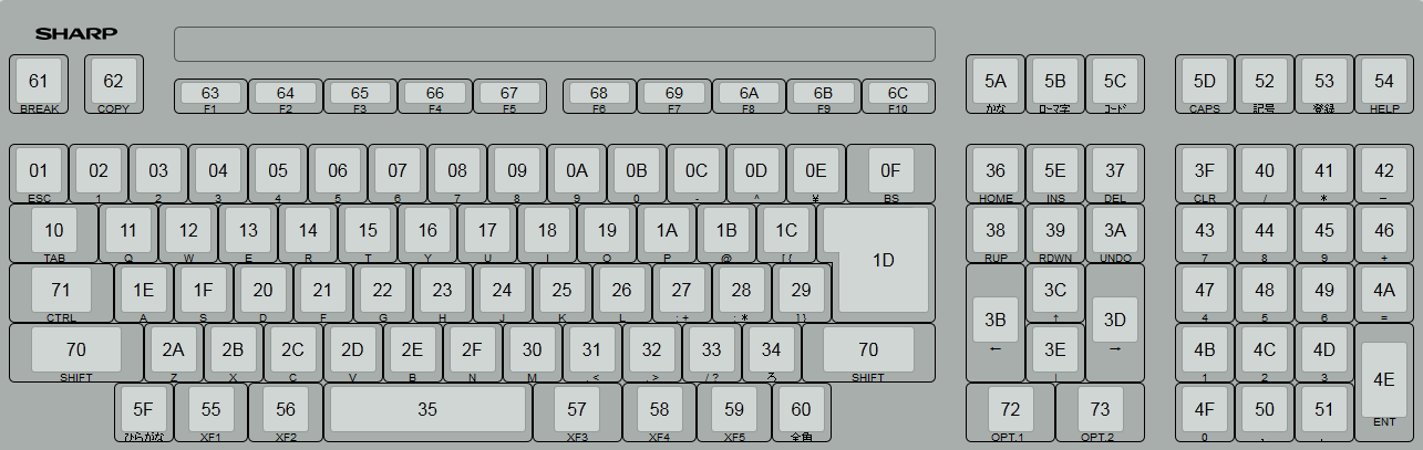 X68000 キーボード - PC周辺機器